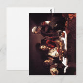 Beschreibung Michelangelo da Caravaggio Supper at  Postkarte (Vorne/Hinten)