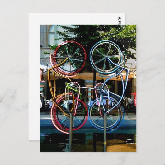 Beschreibung Robert Rauschenberg Riding Bikes , Ob Postkarte (Vorne/Hinten)