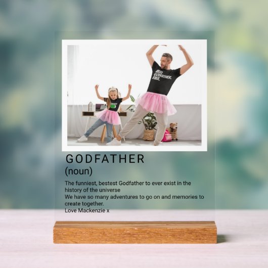 Beschreibung von Foto und Text Personalisierter Va Acrylschild (Neutral)