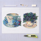 BESCHREIBUNGSPAPIER: VINTAGE TEAKUPS SEIDENPAPIER (Handwerk)