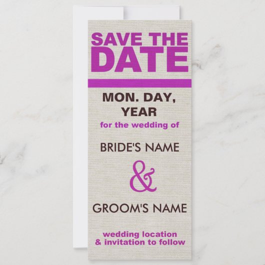 Beschriebene Save the Date Einladung (Vorderseite)