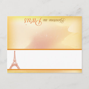 Beschriftbare Platzkarte Paris Pfirsich Postkarte