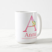 Beschriften Sie a-Aquarell boho Rosa Kaffeetasse (VorderseiteRechts)