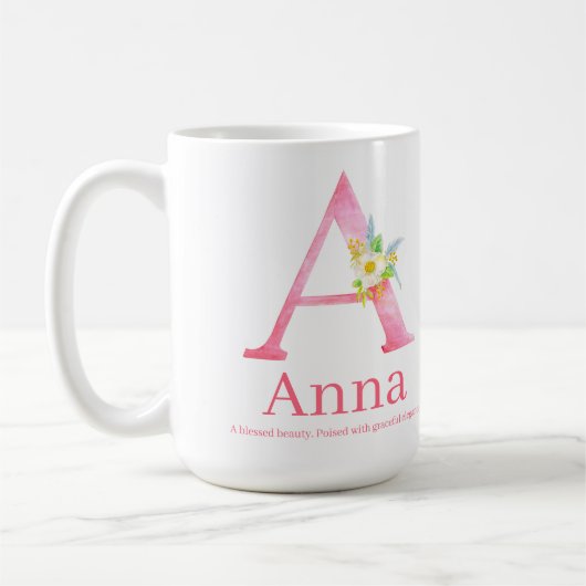 Beschriften Sie a-Aquarell boho Rosa Kaffeetasse (Links)