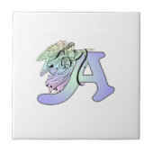 Beschriften Sie a-Engelsmonogramm-Alphabetinitiale Fliese (Vorderseite)