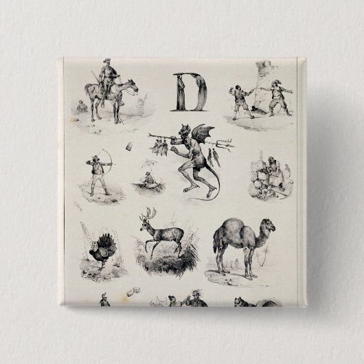 Beschriften Sie D von einer Alphabetzündkapsel, Button (Vorderseite)