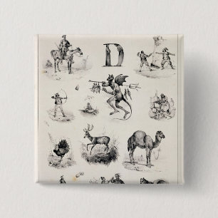 Beschriften Sie D von einer Alphabetzündkapsel, Button