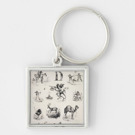 Beschriften Sie D von einer Alphabetzündkapsel, Schlüsselanhänger (Vorne)