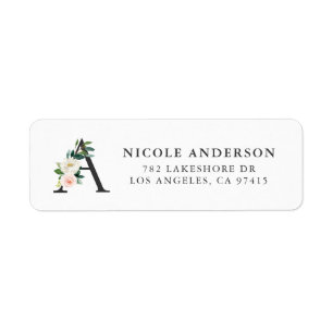 Beschriften Sie ein Blumen Monogramm-Aquarell und