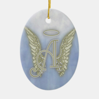 Beschriften Sie ein Engels-Monogramm Keramik Ornament