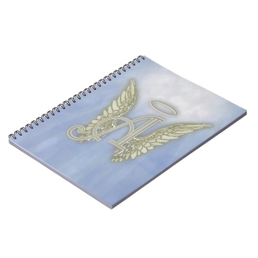 Beschriften Sie ein Engels-Monogramm Notizblock (Linke Seite)