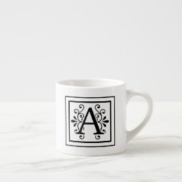 Beschriften Sie eine Monogrammespresso-Tasse Espressotasse