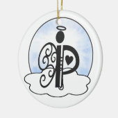 Beschriften Sie Engels-Wolken des Keramik Ornament (Links)