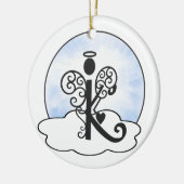 Beschriften Sie Engels-Wolken des Keramik Ornament (Links)