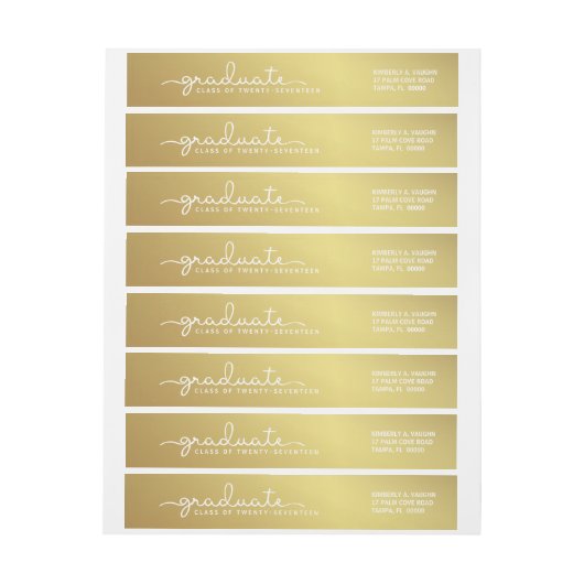 Beschriftete Skript-Verpackung des Abschluss-Gold| (Bogen)