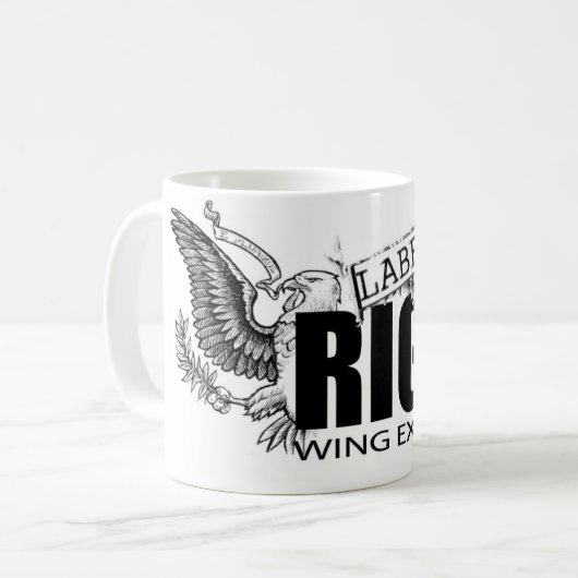 BESCHRIFTETER RECHTE-EXTREMIST KAFFEETASSE (Vorderseite Links)