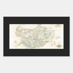 Beschriftte Karte von Trino Rechteckiger Aufkleber