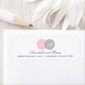 Beschriftung der Monogramm-Adresse in Rosa und Gra (Insitu)