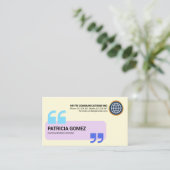 Beschriftung des kreativen Sprachfelds Visitenkarte (Stehend Vorderseite)