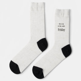 Beschriftung schwarz auf Leinen, Bester Tag der Wo Socken