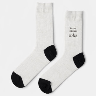 Beschriftung schwarz auf Leinen, Bester Tag der Wo Socken