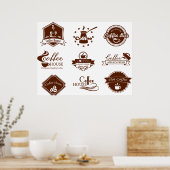 Beschriftungen des Kaffeehauses Poster (Küche)