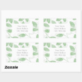 Beschriftungen für Blätter mit grünen Wasserfarben Rechteckiger Aufkleber (Blatt)