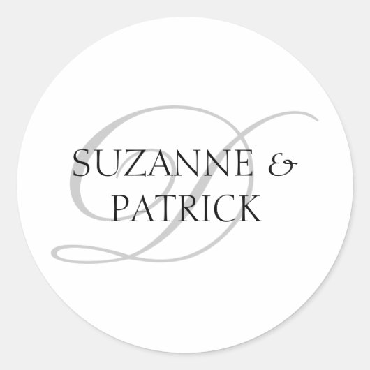 Beschriftungen für das Skript D Monogramm (silber Runder Aufkleber (Vorderseite)