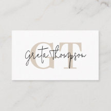 Beschriftungsname Beige Monogramm Minimalistisch