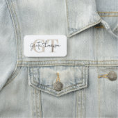 Beschriftungsname Beige Monogramm Namensschild (Beispiel)