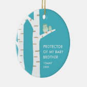 Beschützer meines Bruders Personalisierte Eulen Keramik Ornament (Rechts)