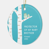 Beschützer meines Bruders Personalisierte Eulen Keramik Ornament (Links)