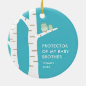 Beschützer meines Bruders Personalisierte Eulen Keramik Ornament (Hinten)