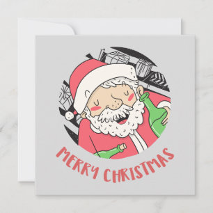 Beschwipster Weihnachtsmann Grußkarte – Frohe Weih Feiertagskarte