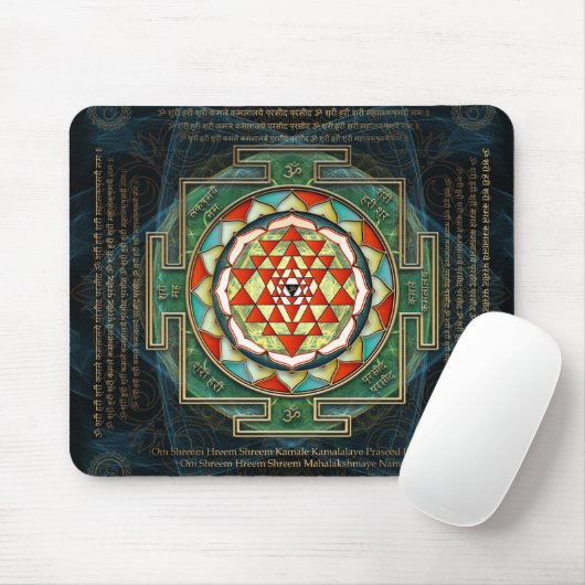 Beschwörungsformel u. Shri Yantra Maha Lakshmi Mousepad (Mit Mouse)