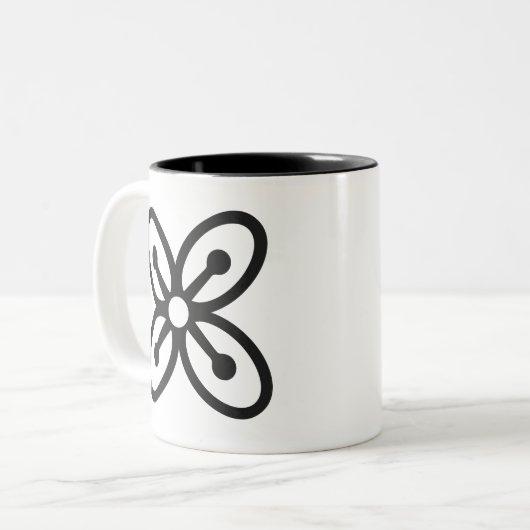 BESE SAKA | Symbol des Reichtums, Power, Überfluss Zweifarbige Tasse (Vorderseite Links)