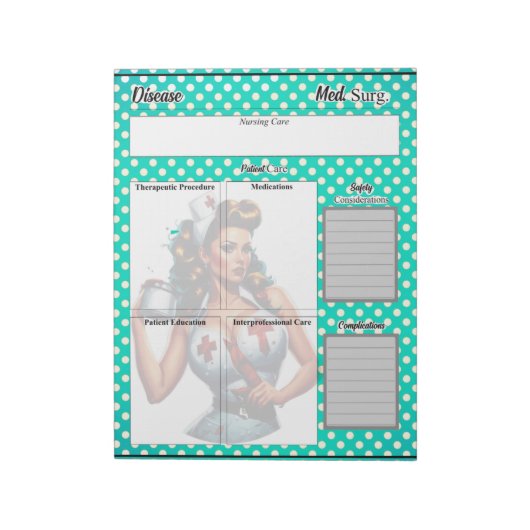 Besegnete Nurse Pinup_ Krankheit Temp 2 Notizblock (Rotiert)