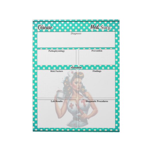 Besegnete Pinup Nurse_ Krankheit Temp 1 Notizblock (Rotiert)