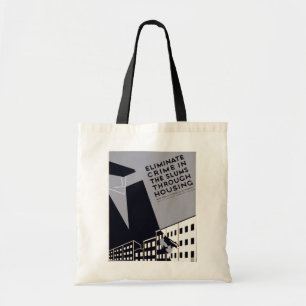 Beseitigung der Kriminalität in den Slums Tragetasche