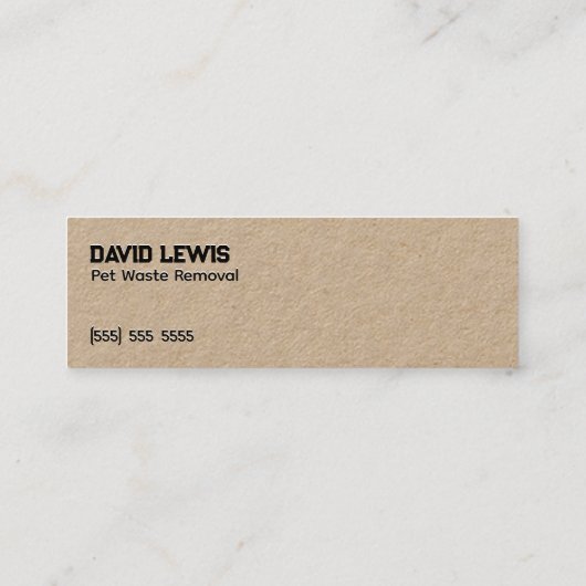 Beseitigung von Hausmüll Mini Visitenkarte (Rückseite)