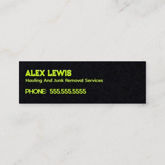 Beseitigung von Junk Mini Visitenkarte (Rückseite)