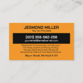 Beseitigung von Junk und Hauling Visitenkarte (Rückseite)