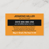 Beseitigung von Junk und Hauling Visitenkarte (Rückseite)