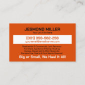 Beseitigung von Junk und Hauling Visitenkarte (Rückseite)