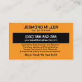 Beseitigung von Junk und Hauling Visitenkarte (Rückseite)