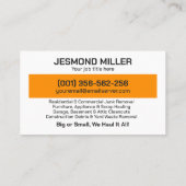 Beseitigung von Junk und Hauling Visitenkarte (Rückseite)