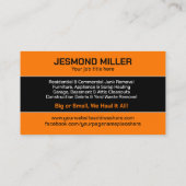 Beseitigung von Junk und Hauling Visitenkarte (Rückseite)