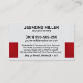 Beseitigung von Junk und Hauling Visitenkarte (Rückseite)