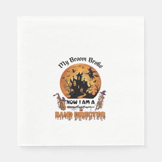 Besen brach Band-Dirigent Halloween Spukhaus Serviette (Vorderseite)