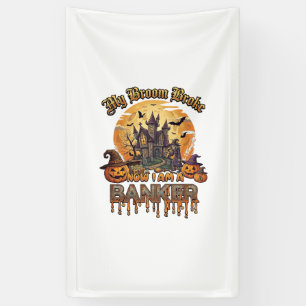 Besen Brach Bankier Halloween Spukhaus Hexe P Banner